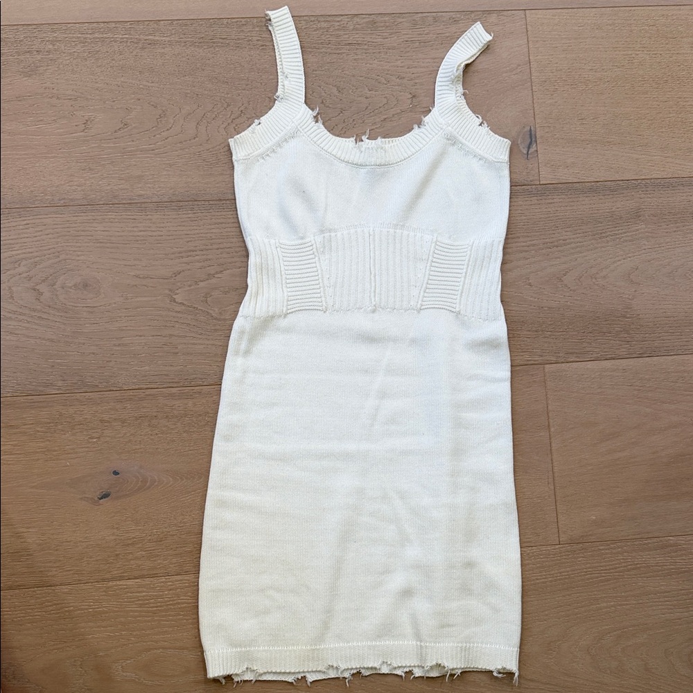 Elegant White Knit Dress